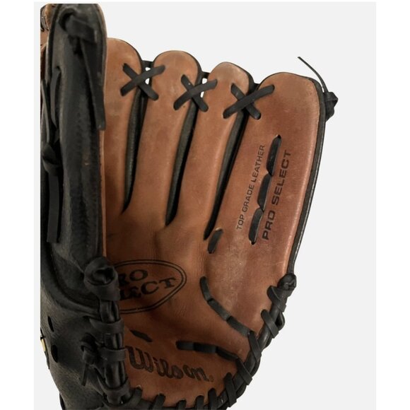 Wilson Pro Select Dual Hinge Baseball Glove Black Brown Top Grade Leather MLB - Picture 3 of 6